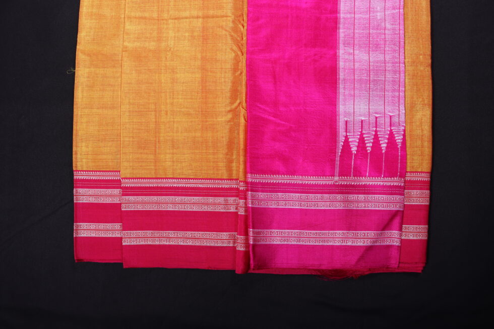ILKAL Cotton (Nool) Saree (Plain) – Yellow
